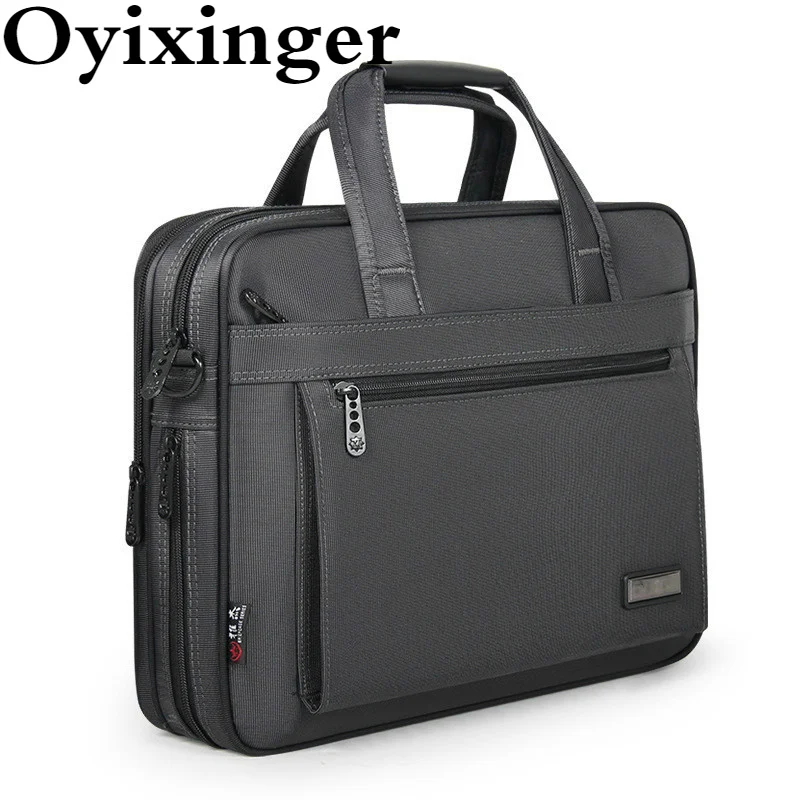 Oyixinger Hoge Kwaliteit Mannen Business Aktetas Waterdichte Nylon Handtas Voor Man Grote Capaciteit Schoudertassen Voor 15 Inch Laptop