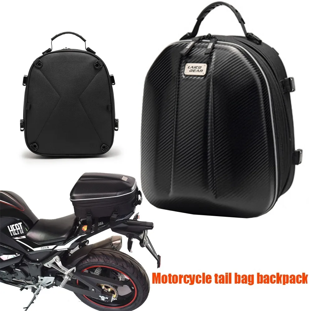 

Universal Motorcycle Tail Bag Backpack Messenger Bag Set Helmet Bag Carbon Fiber Shell Off-road Motorcycle Bag Large Capacity