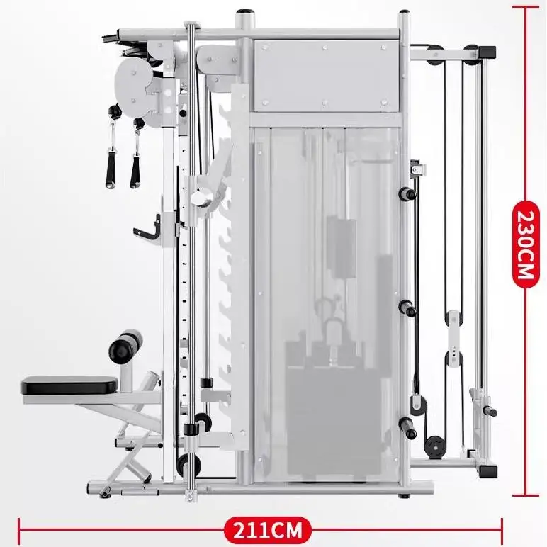 آلة تدريب شاملة متعددة الوظائف سميث رف مقاعد البدلاء الصحافة رف القرفصاء أجهزة لياقة بدنية آلة الكل في واحد #6