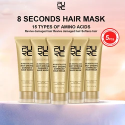 PURC Hair Mask Set 8 Seconds Instant Repair Damaged Frizzy Keratin Smoothing Hair Mask Shiny Hair Treatment Cream Hair Care