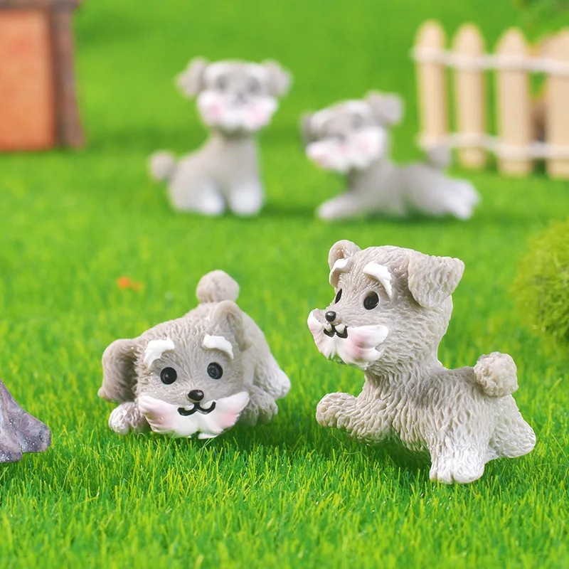 

8Pcs Miniature Schnauzer Dog Sculptures Resin Garden Decor Indoor Outdoor Cute Tiny Puppy Statue Puppy Decor Tiny Animal Crafts