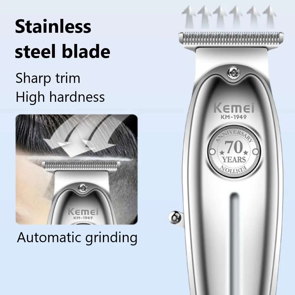 Elektryczna maszynka do strzyżenia włosów w całości z metalu trymer dla mężczyzn trymer do brody mężczyzn ścinanie włosów maszyna fryzjer profesjonalny KM-1949