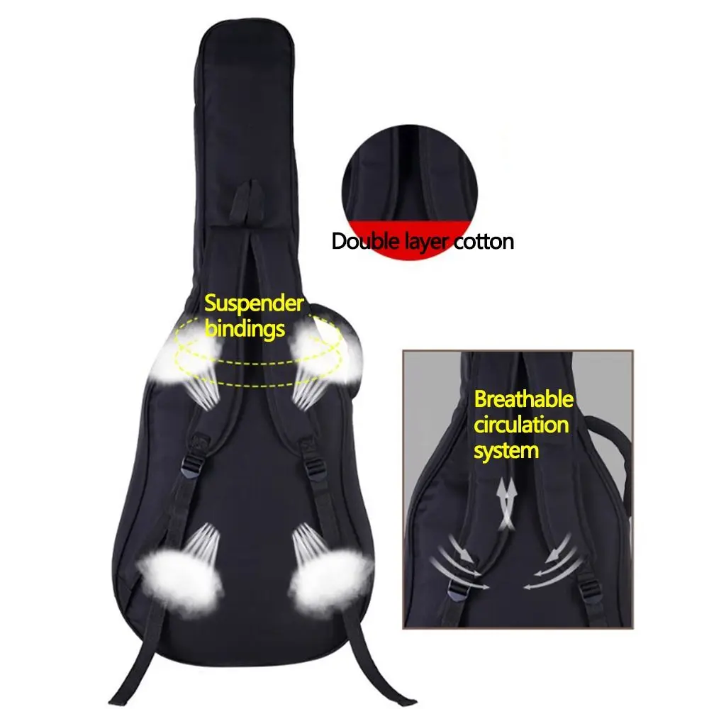 Oxford Guitar Bag Waterproof 36/39/40/41inch Electric Bass Backpack 0.7 Inch Thick Sponge Double Straps Acoustic Guitar Backpack