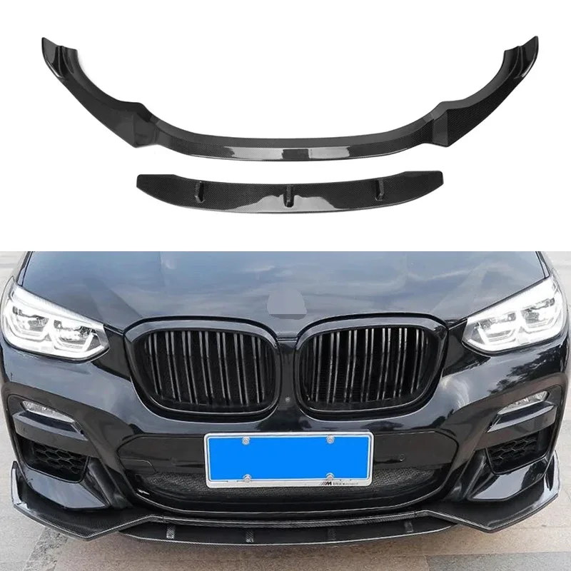 

For BMW X3 X4 2018+ Premium Carbon Front Bumper Lip Chin Spoiler Diffuser Protector