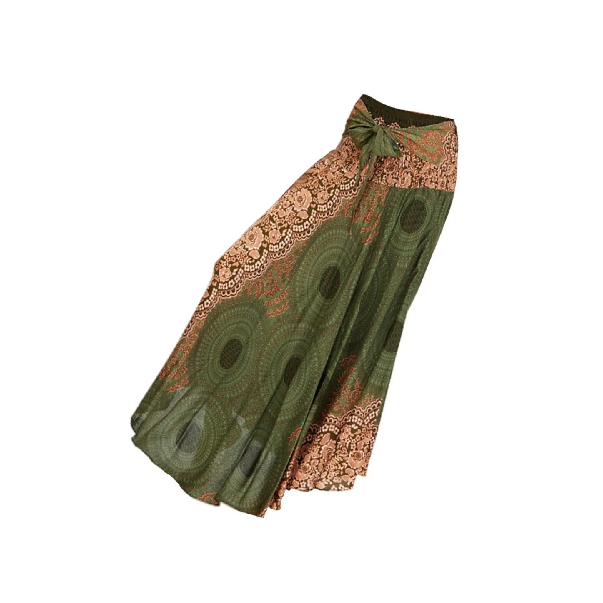 

Cotton Boho Maxi Skirt Printed Clothing One Size Costume High Waisted Casual