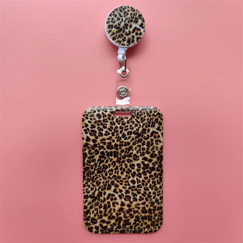 Leoparden-Kartenhalter mit horizontaler einziehbarer Schnalle, Business-Abzeichenrolle, Clip für Damen, Kartenhalter, Ärzte, Krankenschwestern, Hängen Sie Zertifikate – Detail 17