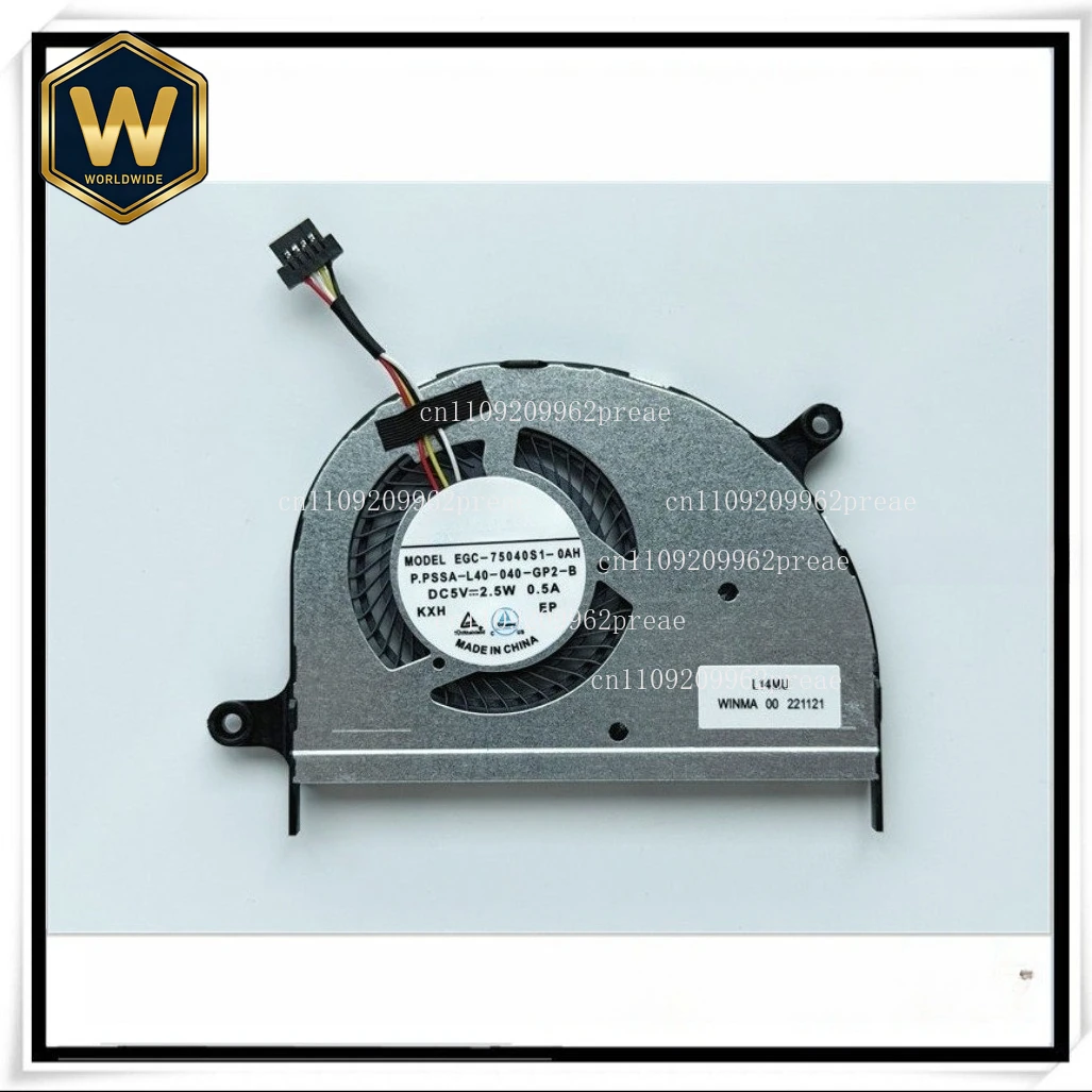 S For WINMA Cooling Original Laptop CPU Cooling Fan - MODEL EGC-75040S1-0AH L14MU New Fan