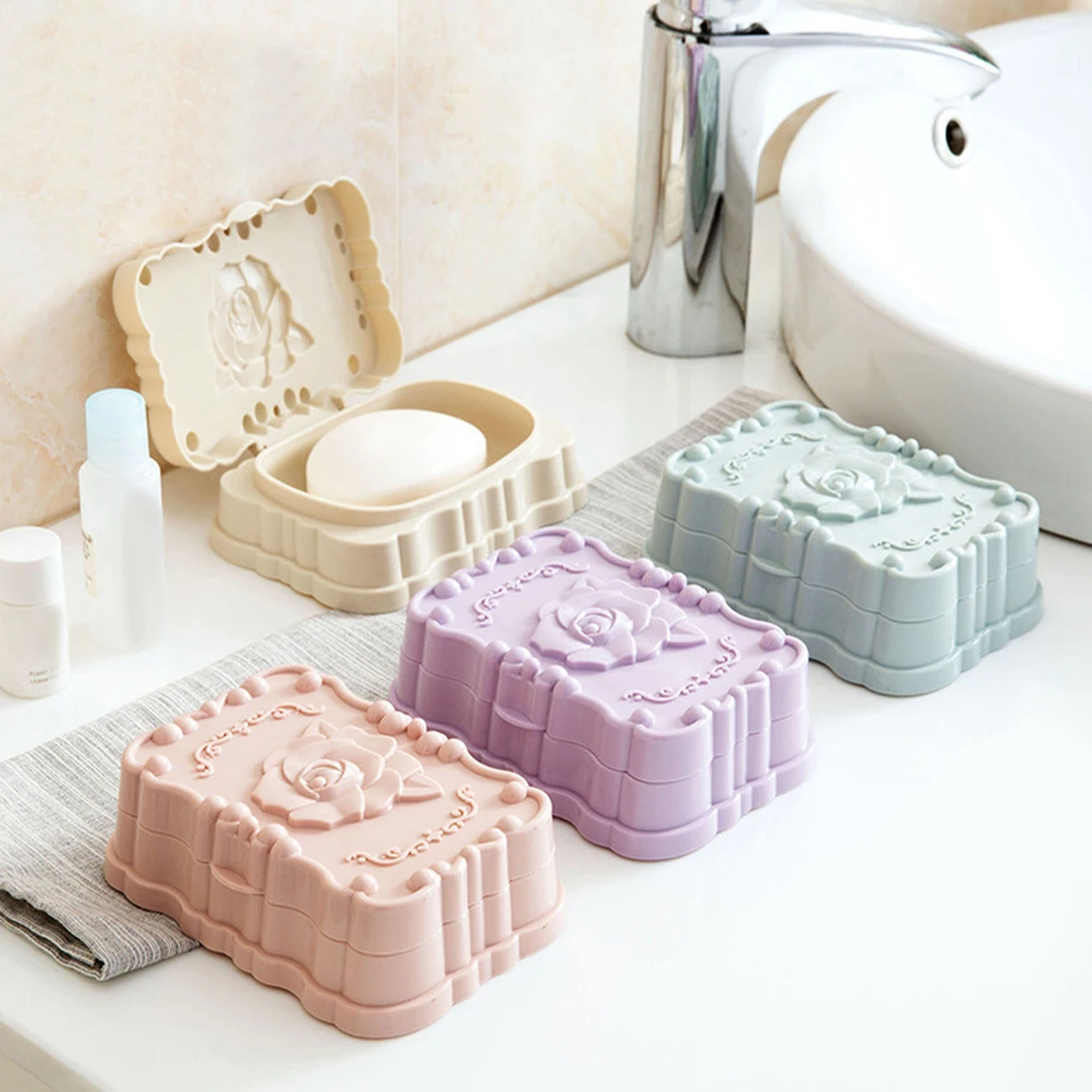 

4Pcs Travel Soap Holder Bathroom Soap Dish Stylish Modern Design Prevent Softening Wear Resistant Bathroom Accessories,