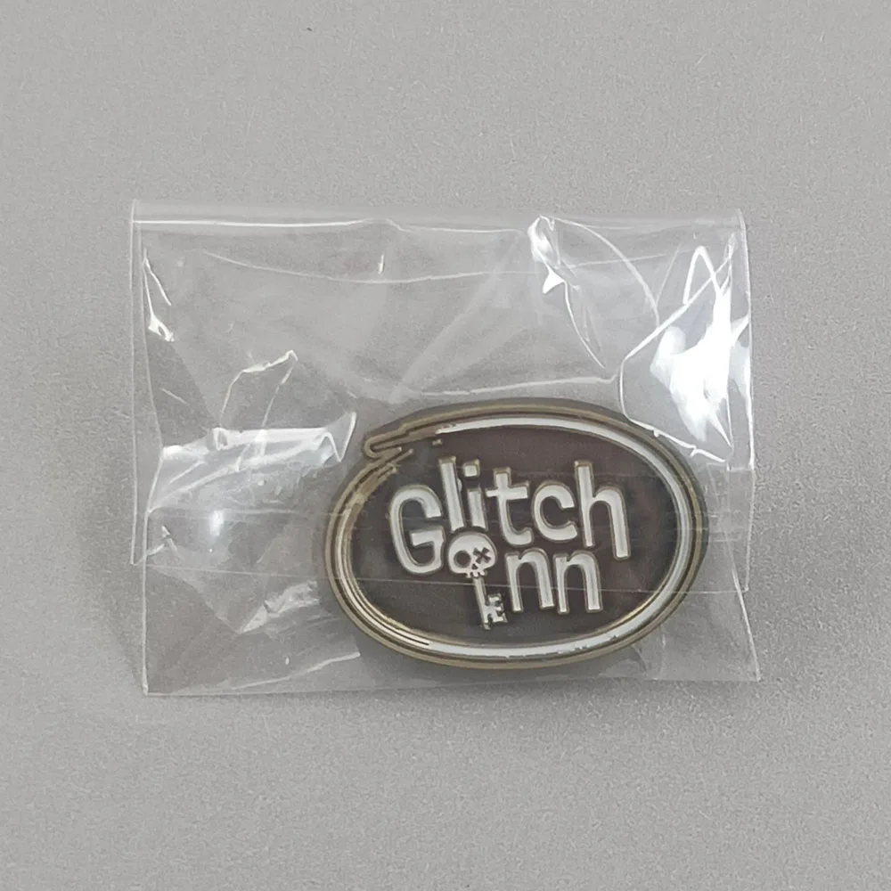 Glitch-Inn Brosche Glitch-Productions Logo Metall-Abzeichen Totenkopf-Schlüsselanhänger Emaille-Pin Unabhängiges Anime-Fan-Geschenk Cartoon-Accessoires – Detail 12