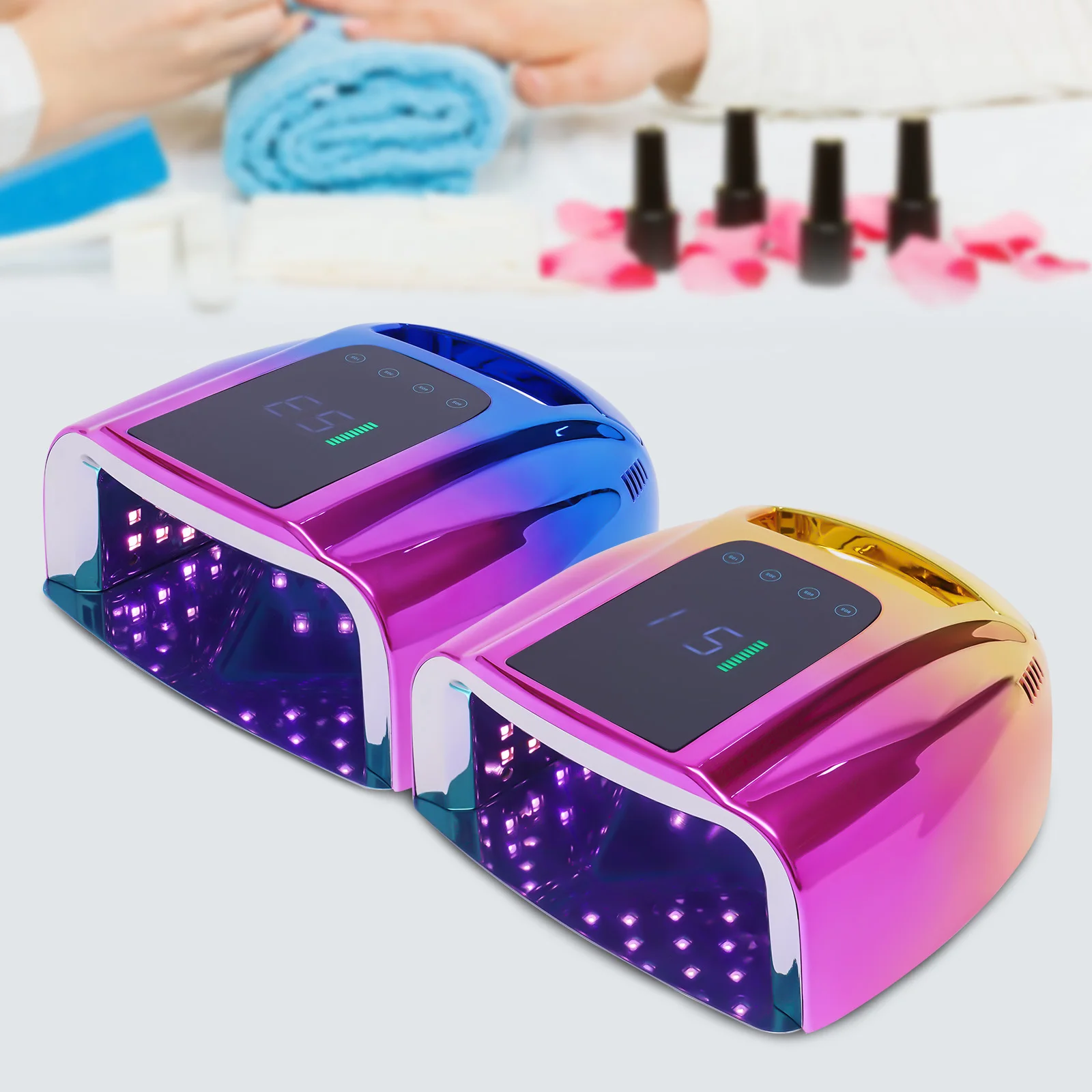 Nail Dryer, LED Portable Cordless Gel Nail Lamp with Removable Stainless Steel Bottom 4 Timer Setting Smart Sensor for Salon