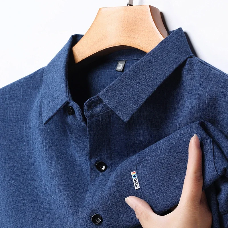 New Men\'s Business Casual Long Sleeved Printed Shirt with Wrinkle Resistance No Ironing Comfortable All Season Versatile Top