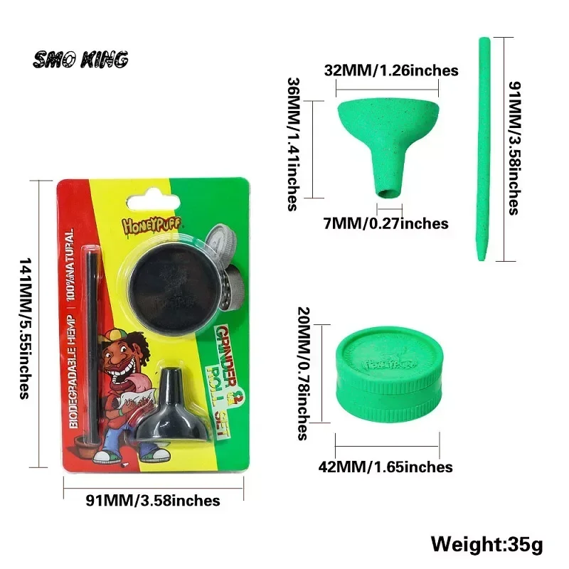 SMO Dry Herb Rolling Paper Filling Kit with Tobacco Grass Grinder Health Degradable Material Herbal Crusher Smoke Accessories