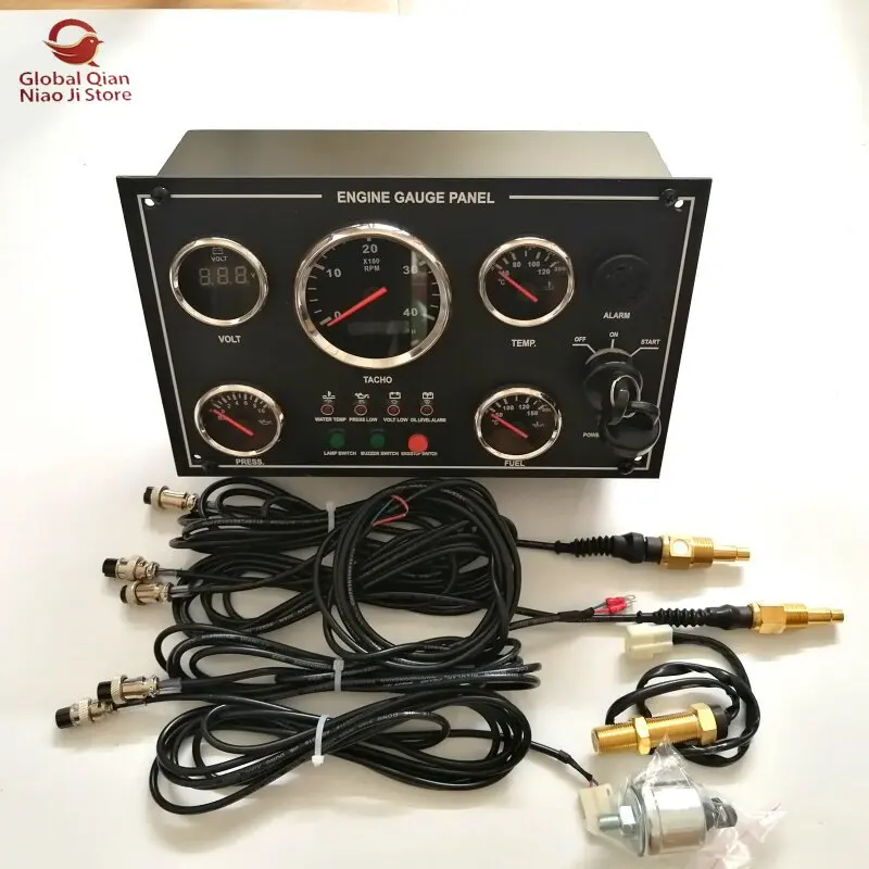 Diesel Engine Control Panel, Dashboard Switch Panel Boat Dashboard Waterproof Marine