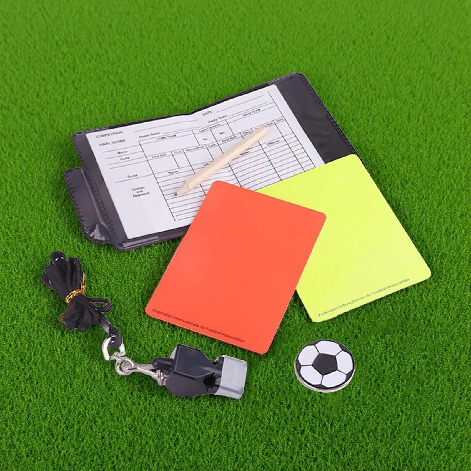Soccer Kit Whistle with Referee Cards Set, Referee Cards for Soccer Football, Ideal Referee Kits for Game Sports