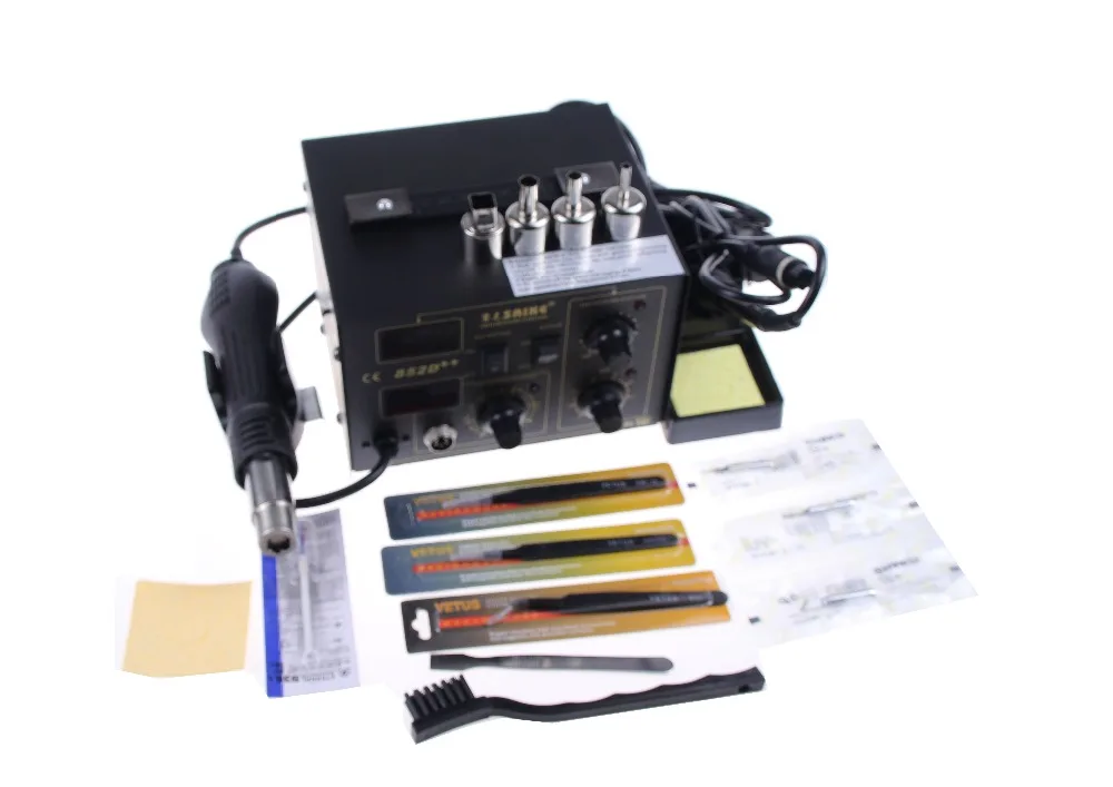 

SAIKE 852D++ 2 in1 soldering machine Solder Iron Hot Air Gun Rework Station SAIKE 852D++ 220V 110V 852D+ improve