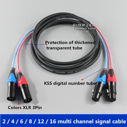 Audio NEW 2 CHANNEL SNAKE CABLE XLR Female/Male Multi-channel audio signal cable car Stage lighting transmission signal cable