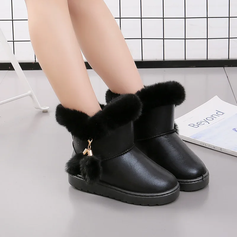 Snow Boots Children Shoes Girls New Winter Style Season Shoes Plush Warm Cotton Waterproof Fashion Warm Simple