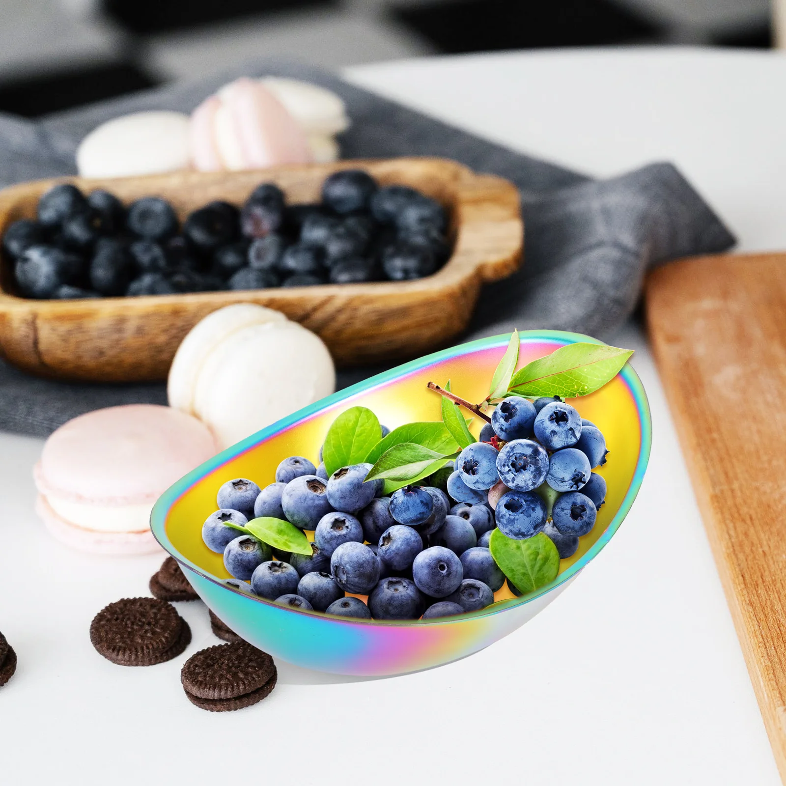 

Ice Cream Bowl Colorful Yuanbao Stainless Steel Bowls Small Salad Serving