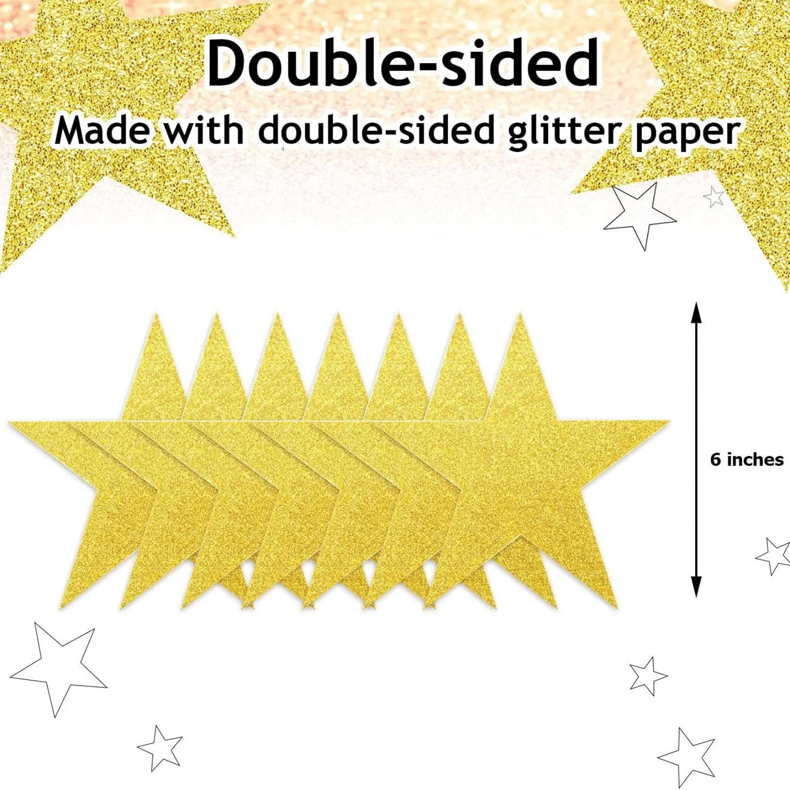 반짝이 별 컷아웃 양면 종이 별 장식 별 색종이 교실 벽 파티 용품