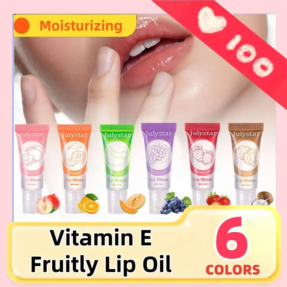 

Vitamin E Fruit Flavored Lip Oil Peach Jelly Moisturizing Hydrating Lip Gloss Long Lasting Hydration Lip Care