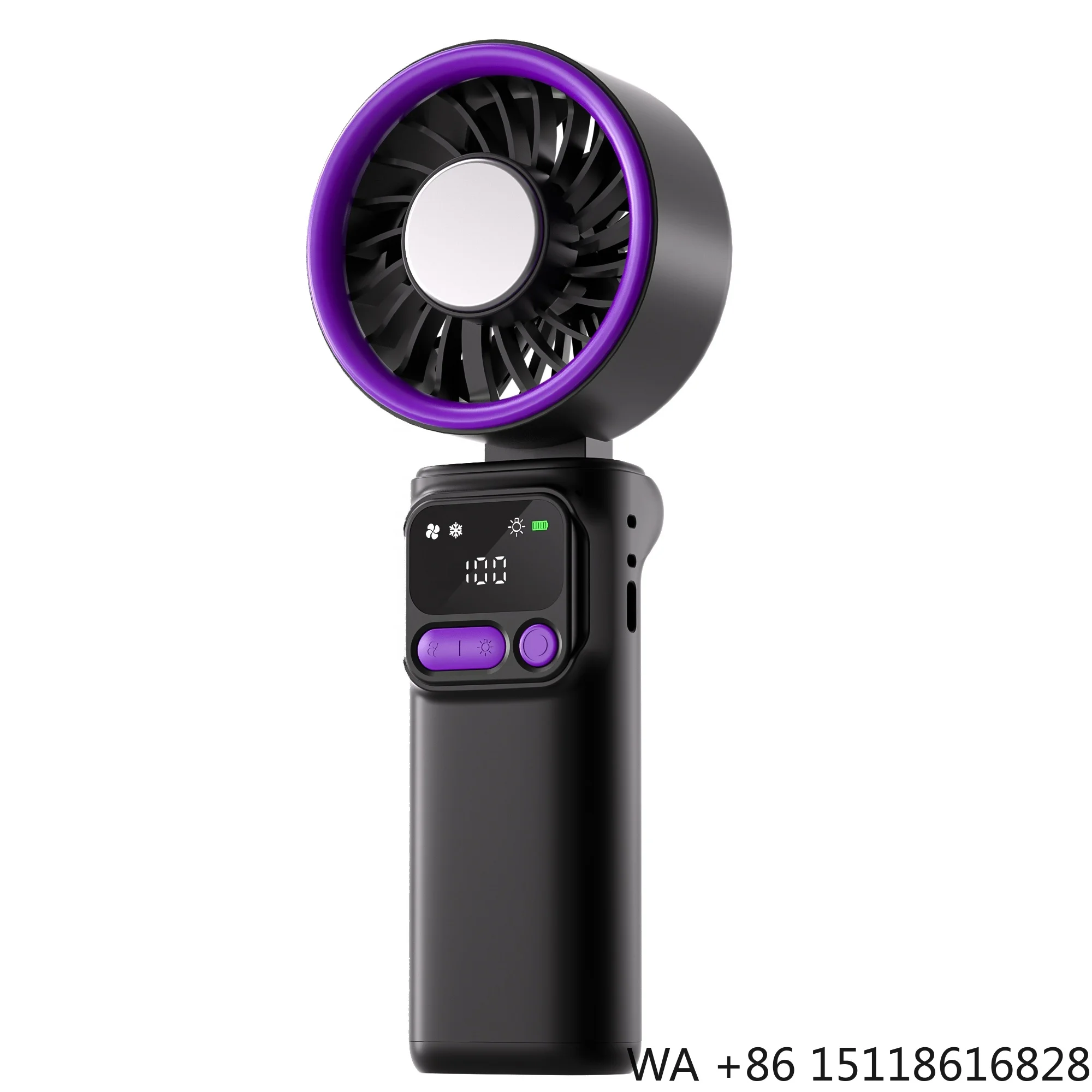 Summer Hot Selling USB Rechargeable Battery Handheld Mini Fan Turbo Cooling 5 Speed Adjustable Portable Outdoor Quiet Wearable