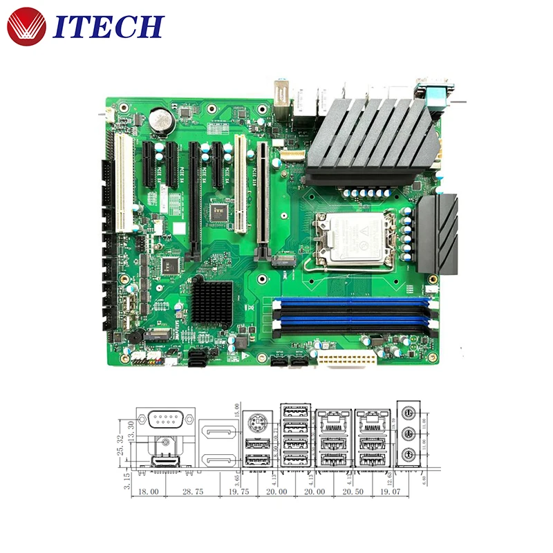 Industrial Automation High-Performance 12 & 13*14 Generation Motherboard ICMB-W680, Can Match IPC-510/610L,