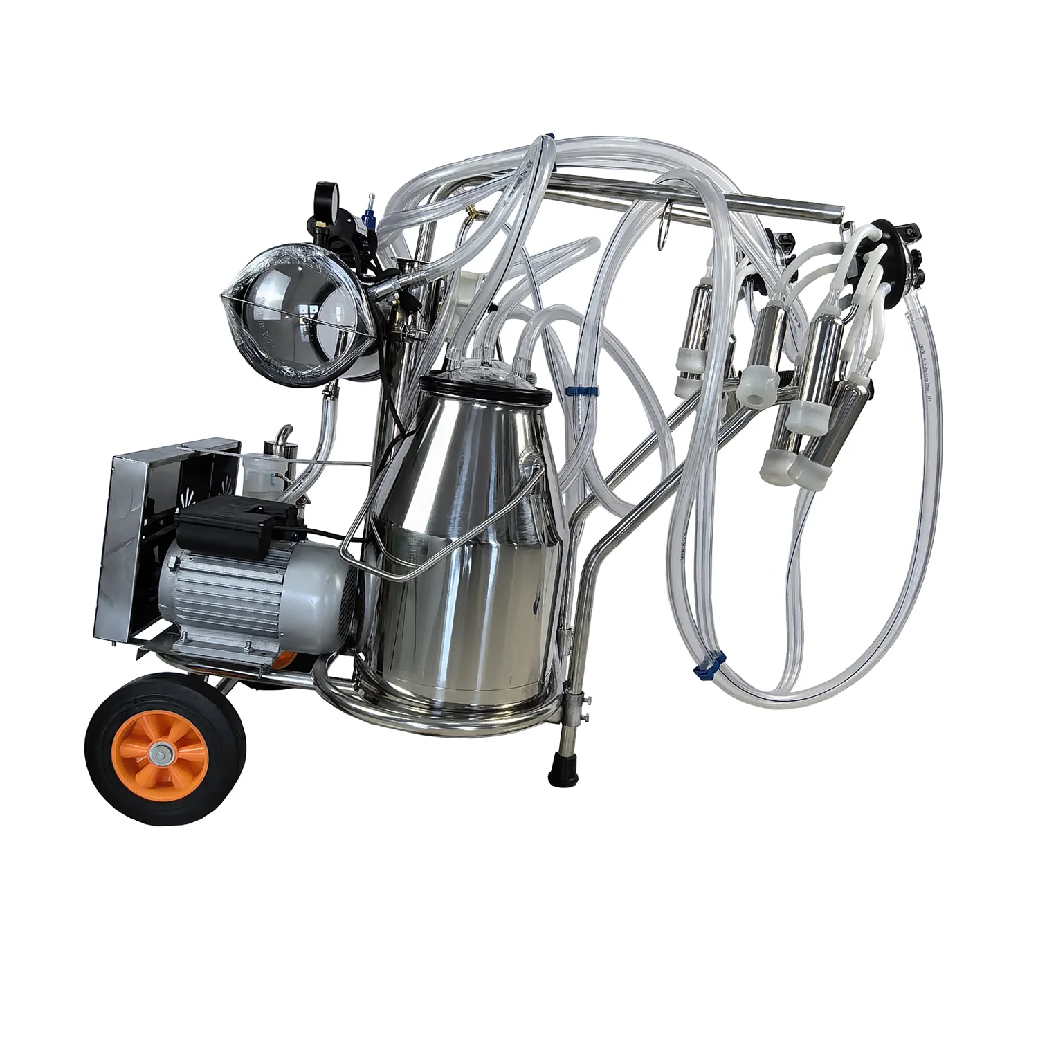 

Trolley Type Electric Two Cows Goat Sheep Pulsation Milking Machine Dairy Farm Equipment