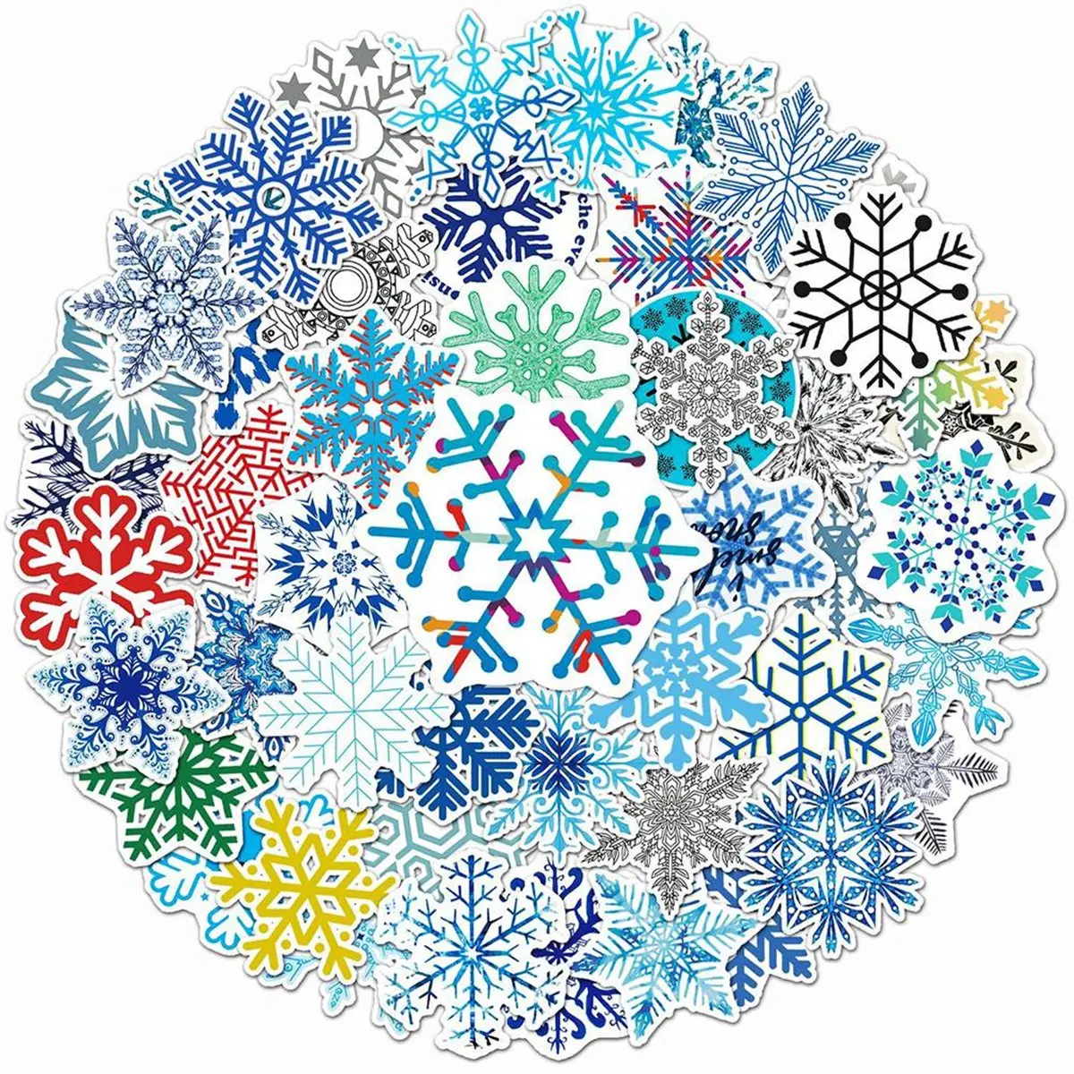 High Quality 200 Pcs Snowflake Stickers Waterproof Vinyl Winter Decorations for Crafts and Gifts