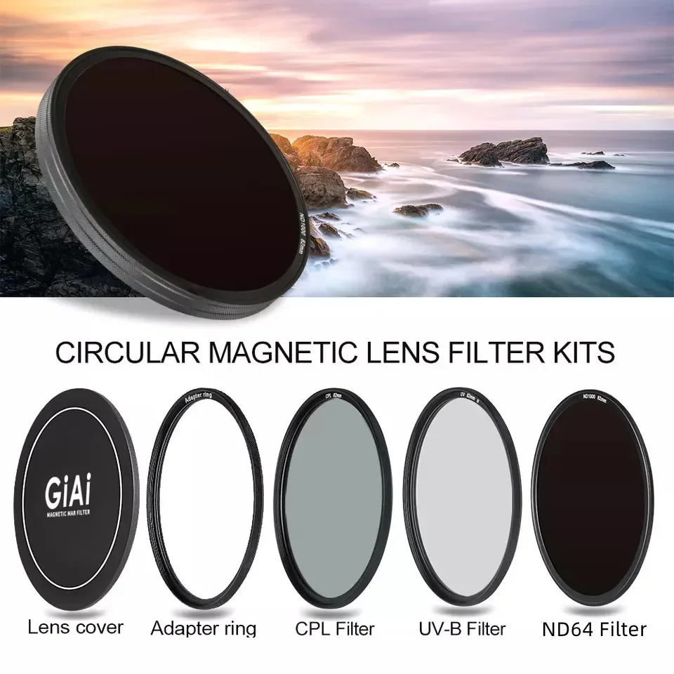 Magnetic Lens Filter Set Polarizing Filter Nano Coating UV CPL ND 77mm Camera Filter