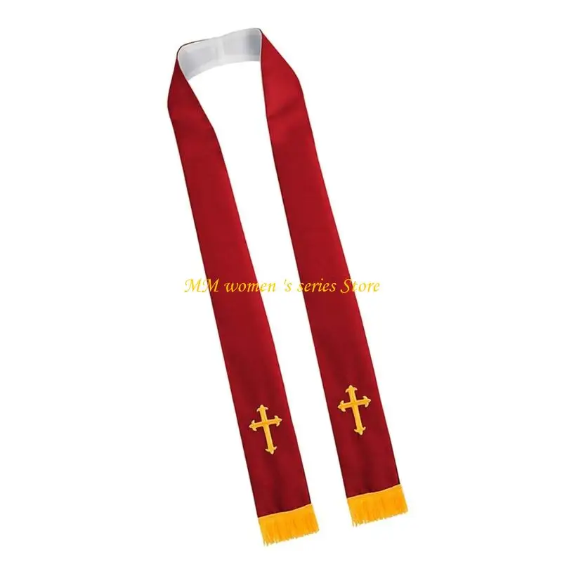 Q39C Reversible Kommunionstola mit christlicher Symbolik, Anbetungsschal für und Priester aller Geschlechter – Detail 4
