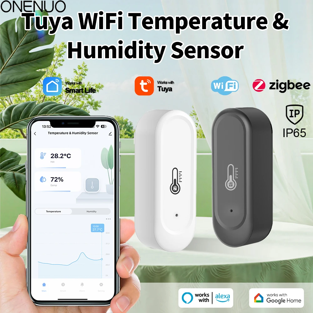 IP65 Zigbee or WiFi Temperature Humidity Sensor Waterproof Outdoor Hygrometer Thermometer Work With Tuya Alexa