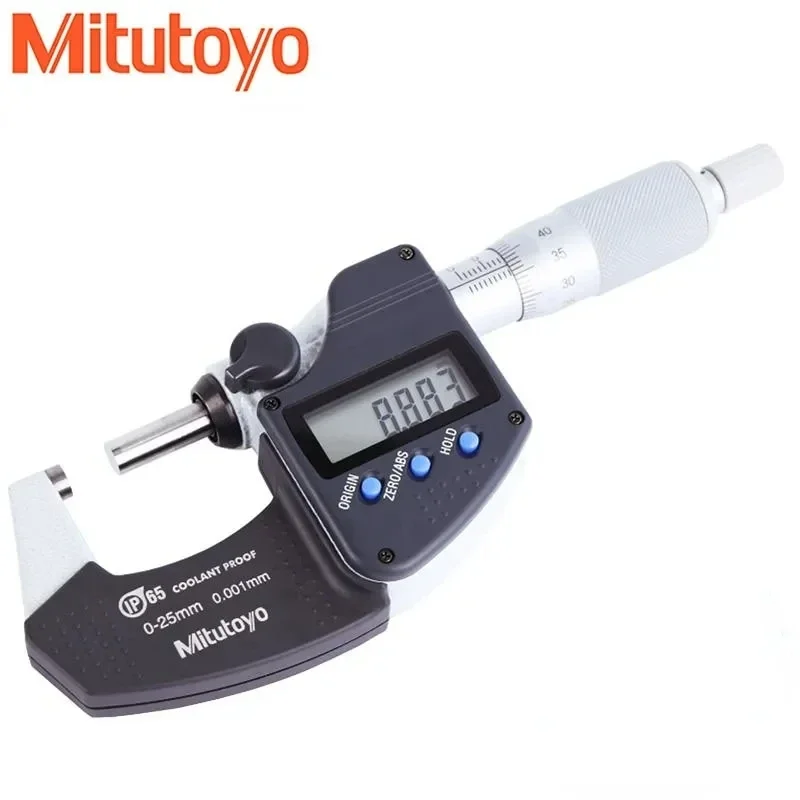 Mitutoyo Oryginalne mikrometry Zakres pomiarowy 0-25/50/75/100mm/0.001 293-240/241/242/243-30 Cyfrowy zewnętrzny IP65 Dokładność 1um