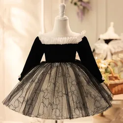 New Children's Princess Evening Gown Host Piano Performance Wedding Birthday Party Flower Girl Dresses A4260 Bridesmaid Dresses