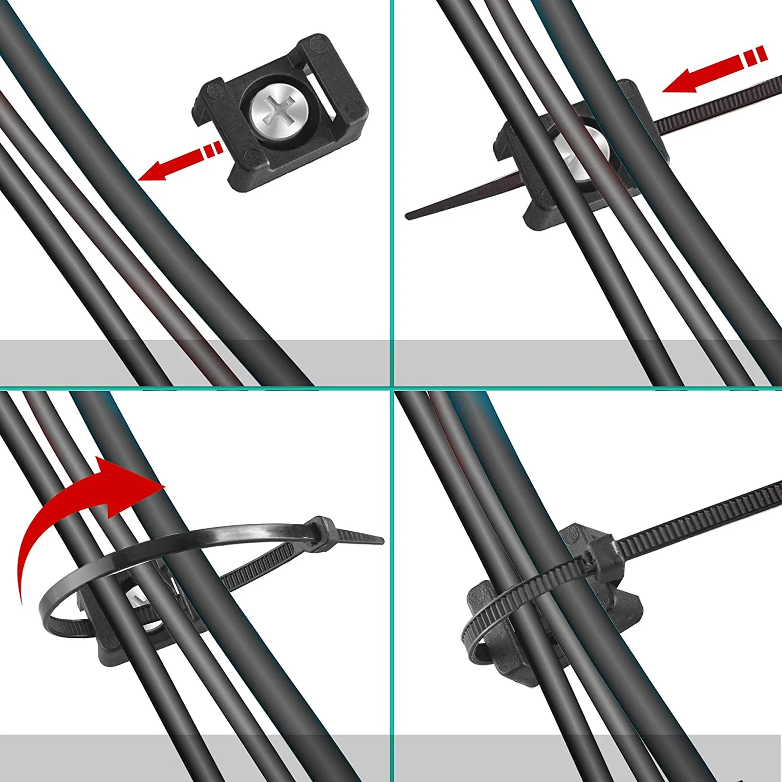 Plastic Wire Cable Tie Mount Saddle Tie Mount Seat Nylon Fastening Wire Clip Screw saddle cable tie mount