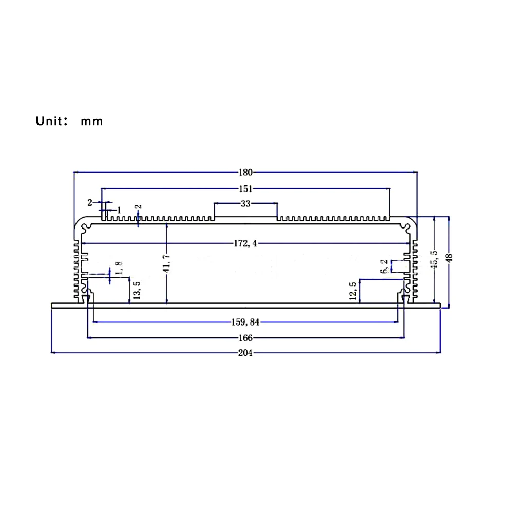 Aluminum Alloy Electronic Case Project Box Printed Circuit Board Protective Case 48 x 204 x 160mm Case Printed Circuit Board Box