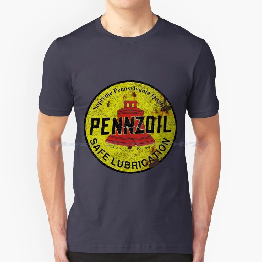 Pennzoil Oil Badge T Shirt 100% Cotton Tee Pennzoil Teetrends For Today Patriotic Distressed Design Funny Cheap Best For Men