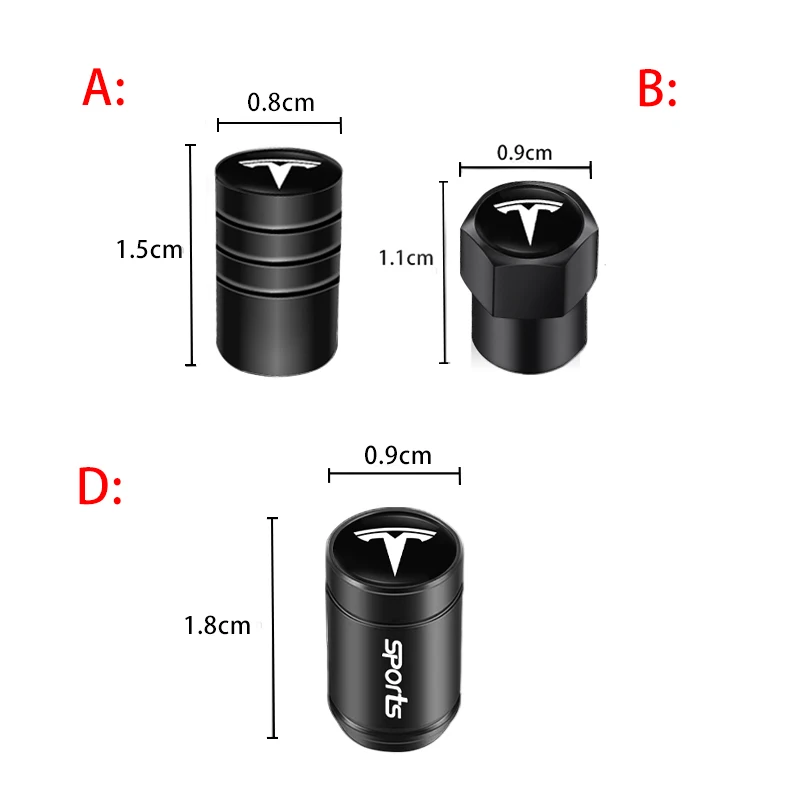 4Pcs Styling Wheel Tire Valve Air Stem Cap Duust Covers For Tesla Model 3 Y S X Cybertruck Juguete Roadster Coil Bonina 2024 Kit