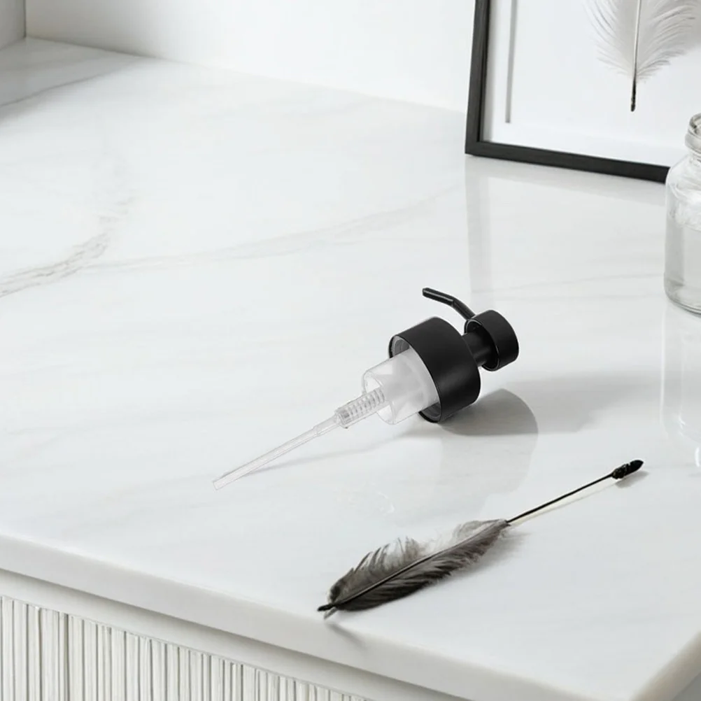 Sostituzione della pompa del sapone in acciaio inossidabile da 2 pezzi per dispenser Testa della pompa multiuso argento nero per lozione shampoo sapone per le mani