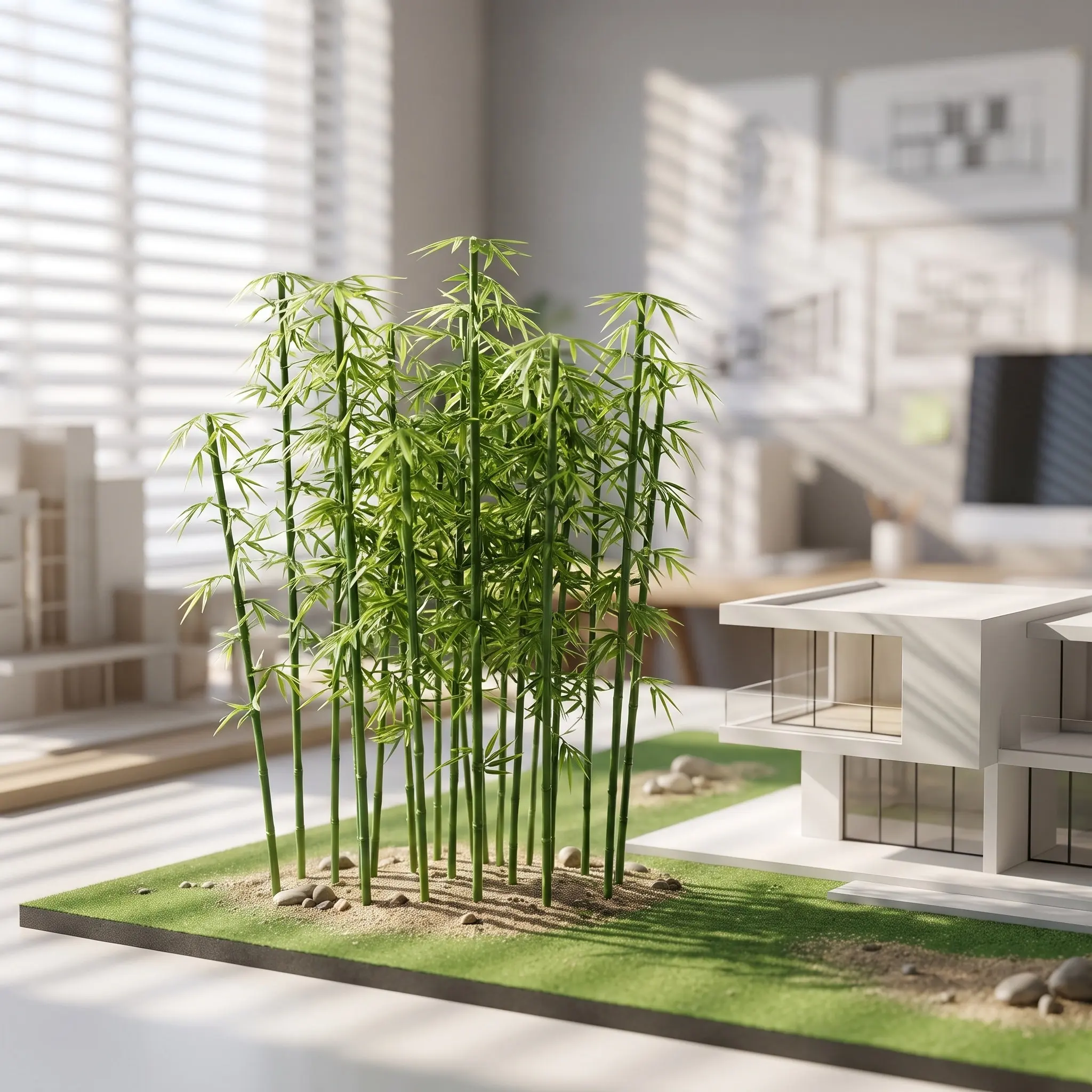40Pcs Lifelike Mini Bamboo Decor Plastic Simulated Bamboo Trees for Mini Landscape Layout Sand Table Garden Micro Scene