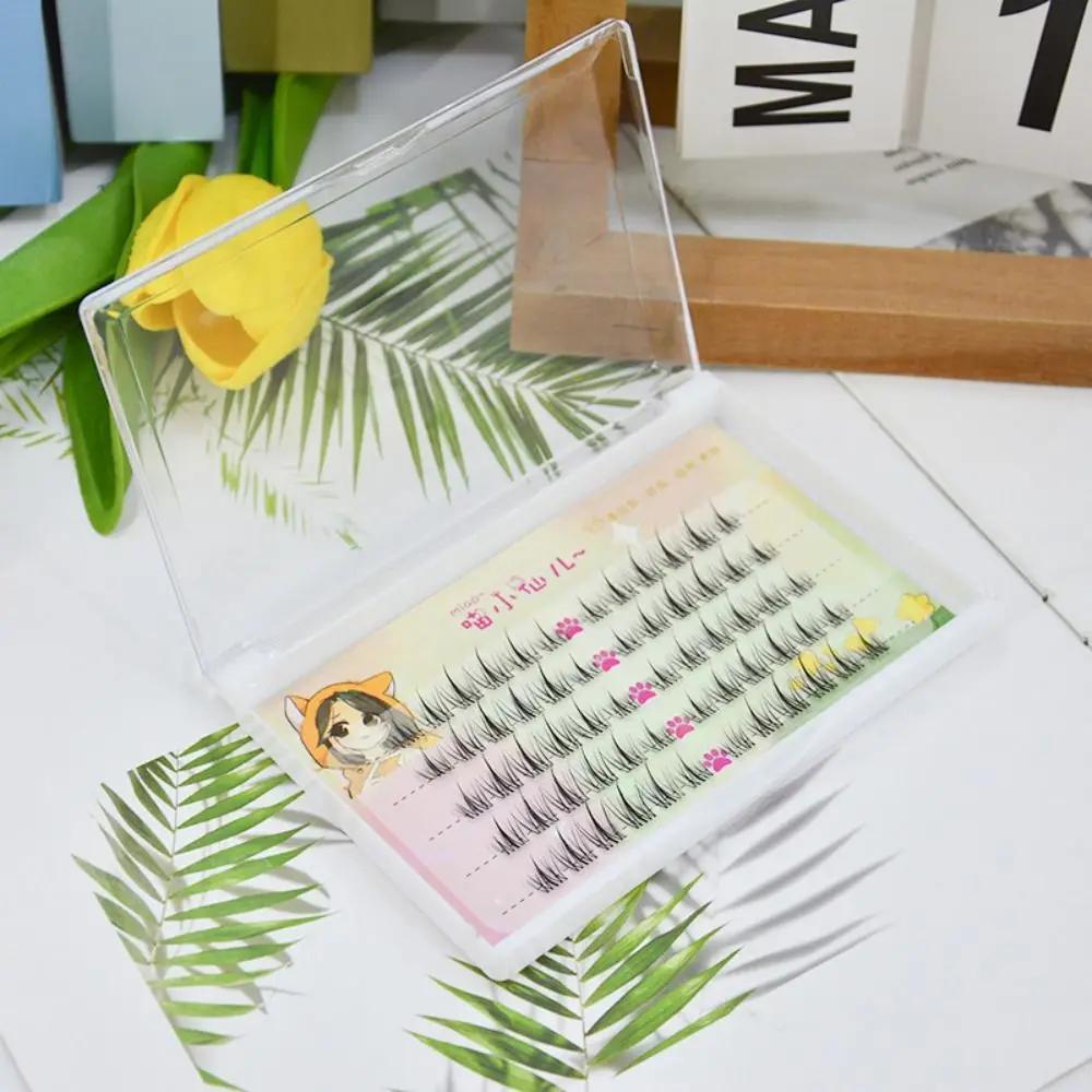 30/50 مجموعات الرموش العنقودية الفردية لتقوم بها بنفسك ماكياج رقيق الرموش الصناعية طويلة الأمد جلدة تمديد