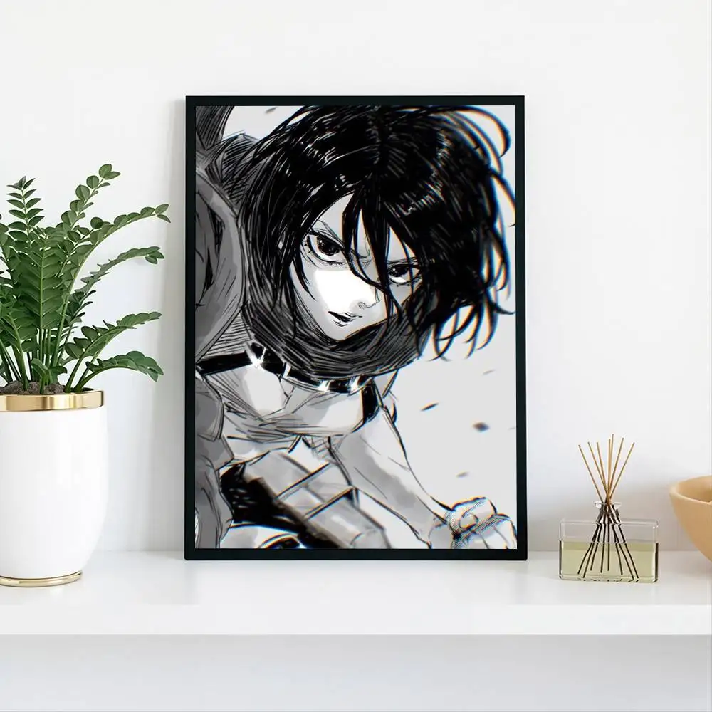 Attack on Titan Mikasa Ackerman Poster Waterproof Wall Art Sticker For Bar Living Room Vintage Decor High Quality Print Gift