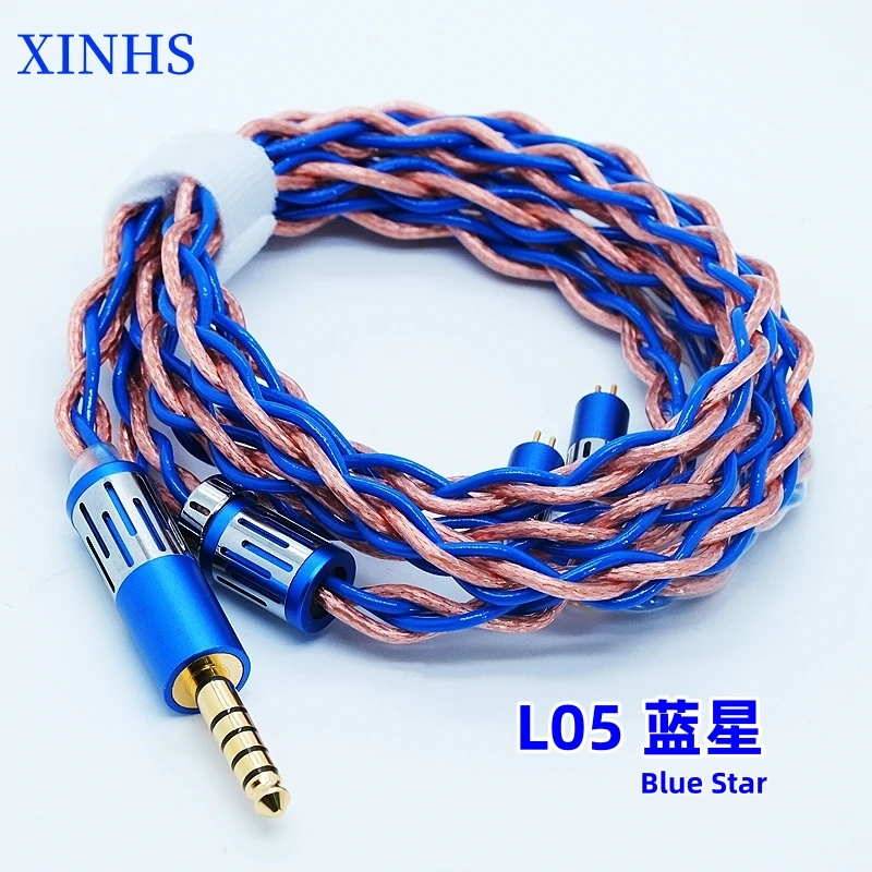 

XINHS L05 Blue Star 4-Core Blue Copper Braided 7N Single Crystal Copper Headphone Upgrade Cable，For MMCX/0.78 2PIN/QDC/IE900