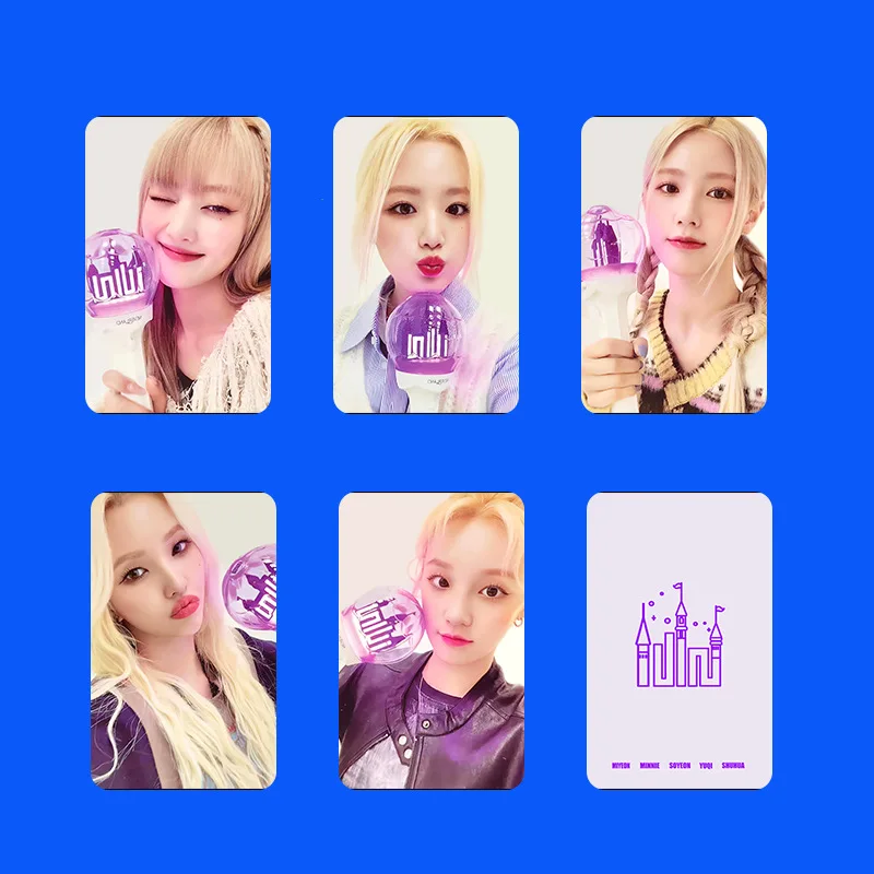 5pcs Kpop G-IDLE Light Stick Pouch Ver2.0 Albums Postcards LOMO Card Minnie YUQI LOMO PhotoCards For Fans Collection Gifts