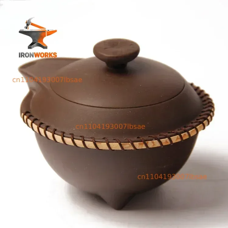 Hot SalesCeramics Purple Sand Handmade Handmade Hand-held Pot Gaiwan Evolution Kung Fu Tea Set Anti-scalding Good Water