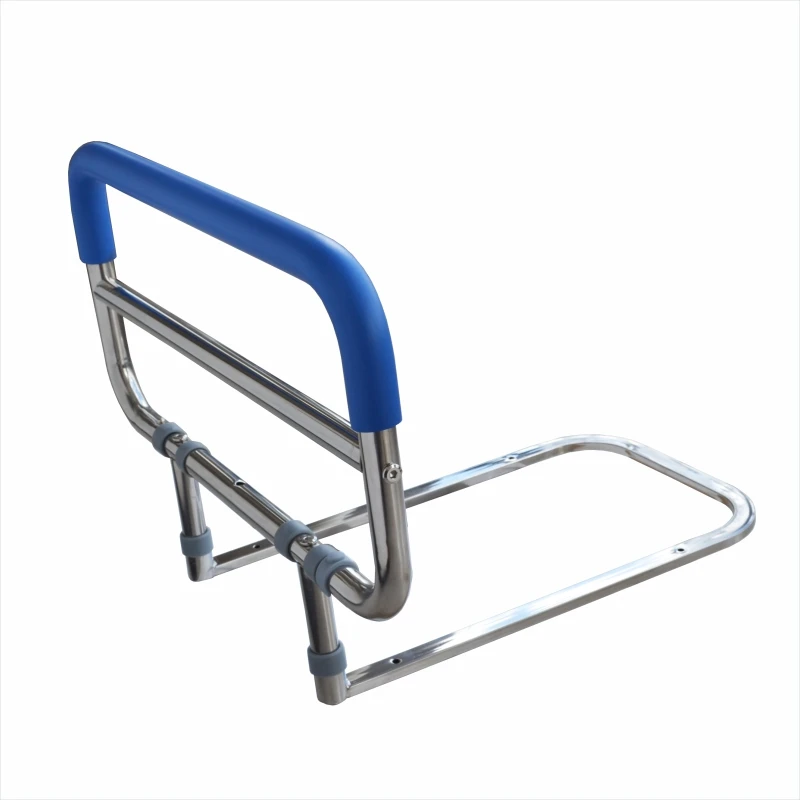 Poręcz pomocnicza przy łóżku dla seniorów, stal nierdzewna 304, miękka gumowa rączka, składana, regulowana wysokość