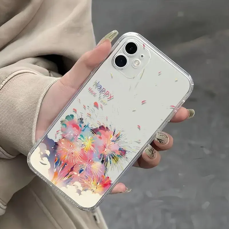 New Colorful fireworks For iPhone1514131211Pro lax XR XS Max78 Plus 12Mini13MiniY2K colour creativity Anti fall Soft Phone Case