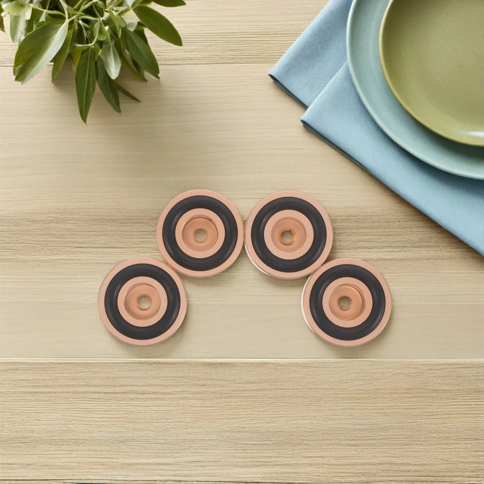 4Pcs Cutting Board Rubber Feet Heavy Duty Aluminum Alloy Legs Non Slip Stabilizer Pads Kitchen Serving Tray Riser Feet Board