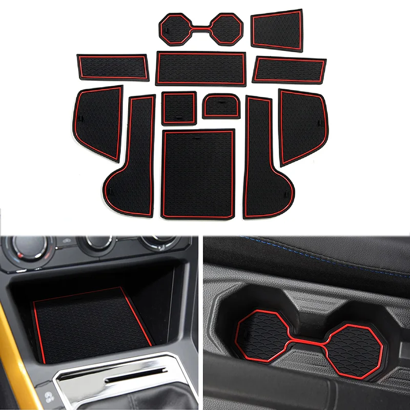

for VW Volkswagen POLO MK6 AW 2018 - 2023 Anti-slip Gate Slot Mat Car Door Groove Cup Pad Interior Accessories