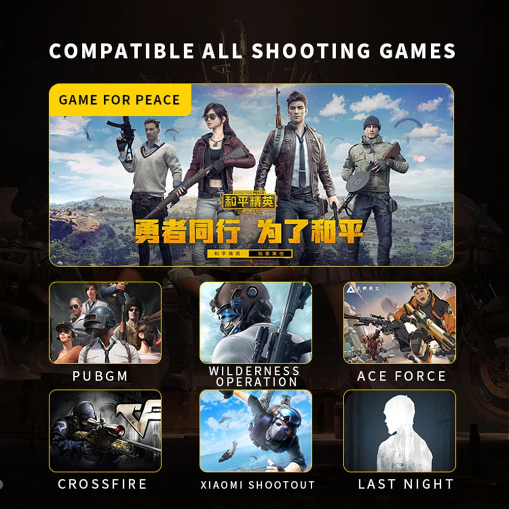 Fotografia 7: 2 pçs 6 dedos botão gamepad gatilhos jogos leves jogando tablet tiro elementos de jogos para akpad6k pubg