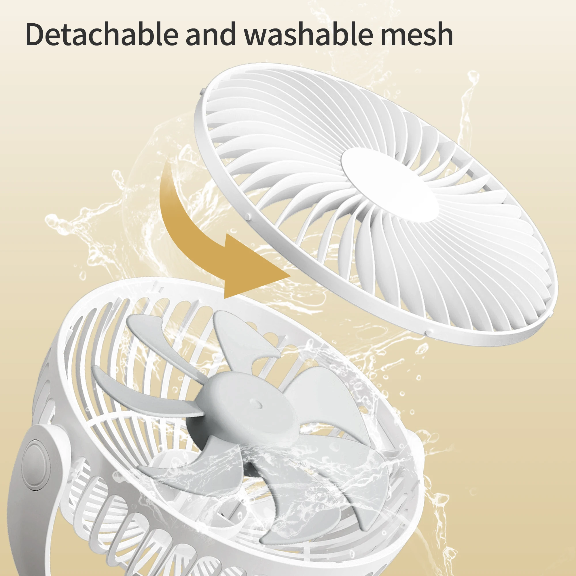 مراوح محمولة بمشبك عربة أطفال بأربع سرعاتٍ ، مروحة طاولة صغيرة هادئة ، قابلة للدوران بالبطارية ، قابلة لإعادة الشحن
